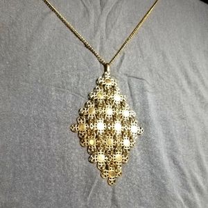 Signed vintage Sarah Coventry necklace titled "Golden Petals."